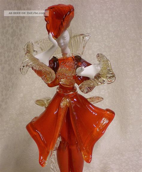 Murano Glas Figur Rokoko Tänzerin 50 60 Jahre M Goldstaub