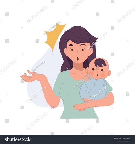 Mother Child Concept Mother Carrying Baby Stock Vector (Royalty Free