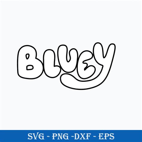 Logo Bluey Outline SVG, Bluey SVG, Cartoon SVG, PNG, DXF, EP | Inspire ...