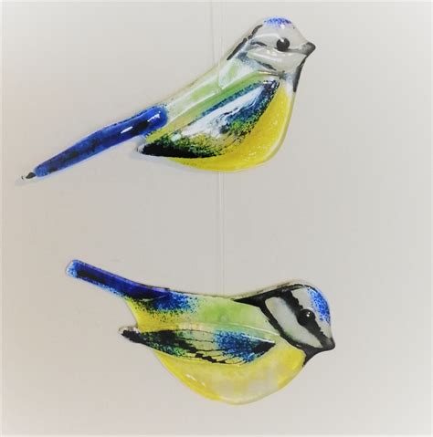 Fused Glass Blue Tits Earth Sand And Fire