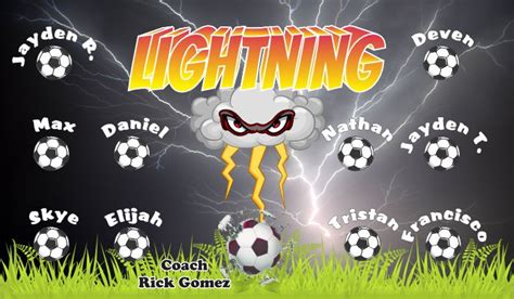 Lightning Custom Designed Team Soccer Banner