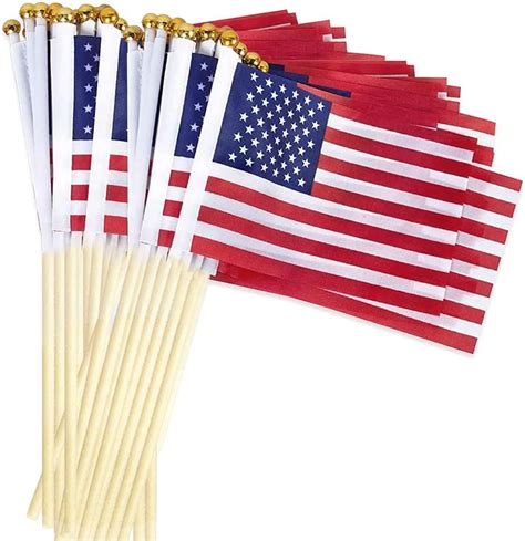 Amazon.com: WIQUE Small American Flags on Stick 5x8 Inch/Mini American US Flags/American Hand ...