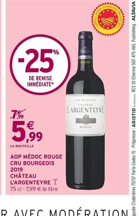 Promo Aop M Doc Rouge Cru Bourgeois Ch Teau L Argenteyre Chez