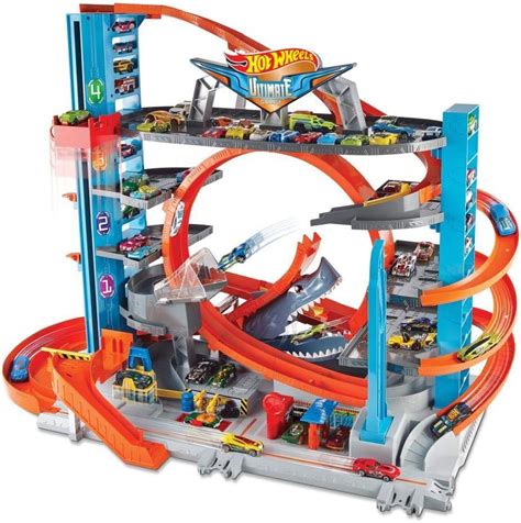 Garaje Definitivo De Hot Wheels City Con Ataque De Tiburones