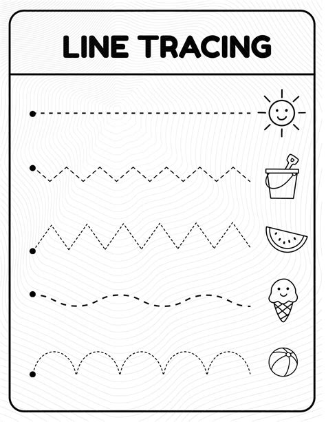 Printable Summer Line Tracing | Preschool Fine Motor Skills | Tracing