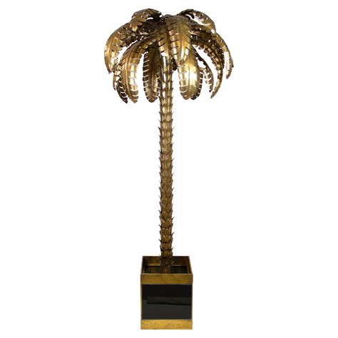 Th Century Brass Palm Tree Table Lamps Attributed To M J France Ca