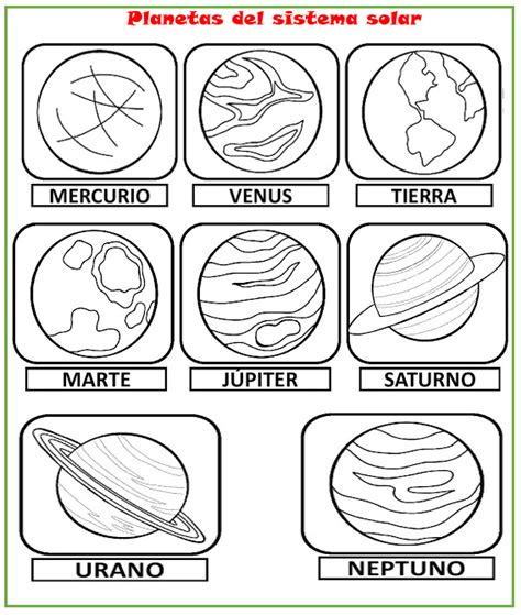 Fichas Prescolar 4 Anos Planetas Dibujos De Planetas Para Colorear Y