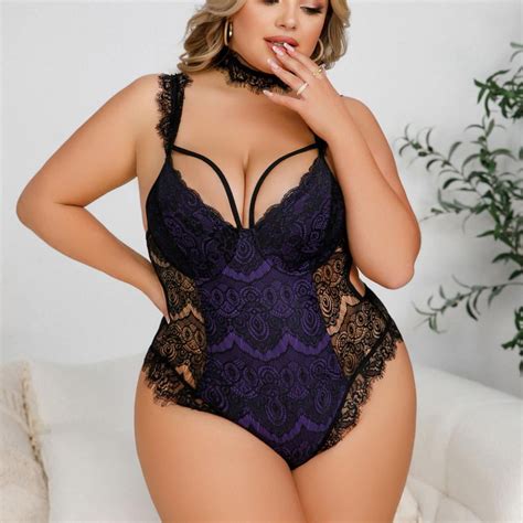 Homadles Plus Size Lingerie For Women Soft Sexy Cutout Sleepwear One