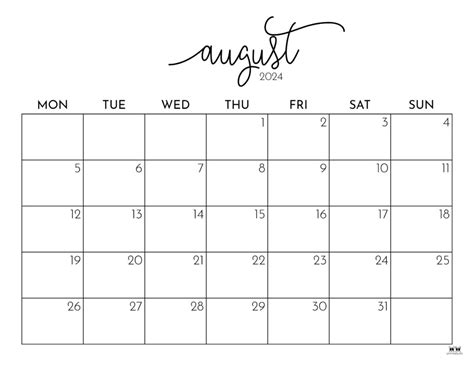 August Calendar Printable Printabulls Gelya Romona