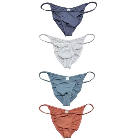 Pack Botmois Men S Solid Briefs Pleated Bikini Tangas Underwear Mini Bottoms Spandex Low Rise