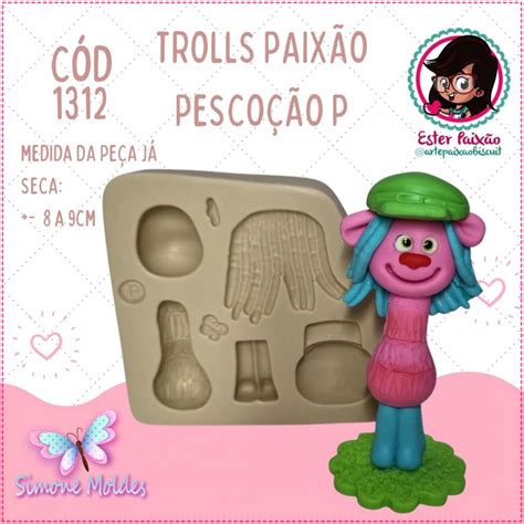 Trolls Paixão Pescoção P Moldes de Silicone Simone Moldes