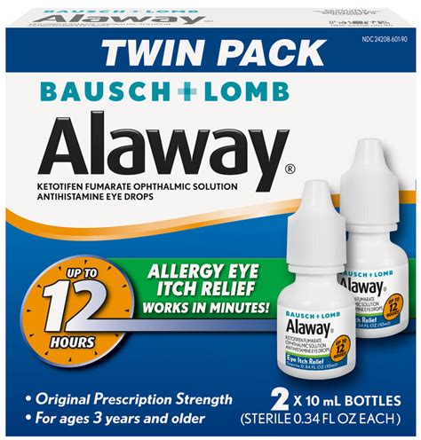 Alaway Antihistamine Eye Drops 034 Fl Oz Pack Of 2