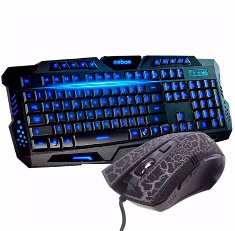 Kit Gamer Teclado Mouse Fio Caixa De Som Subwoofer R