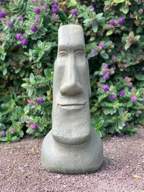 Stone Easter Island Head Outdoor Sculpture Statue Face MOAI TIKI Ahu