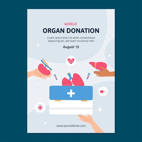 Free Vector Flat Vertical Poster Template For World Organ Donation Day