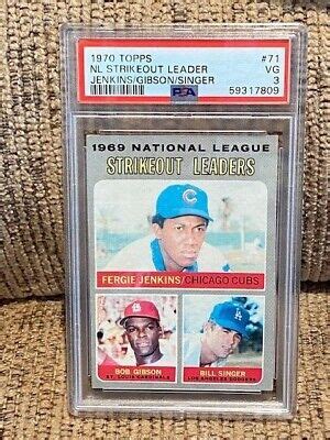 Topps Tom Seaver Jenkins Bob Gibson Card Psa Card New Case