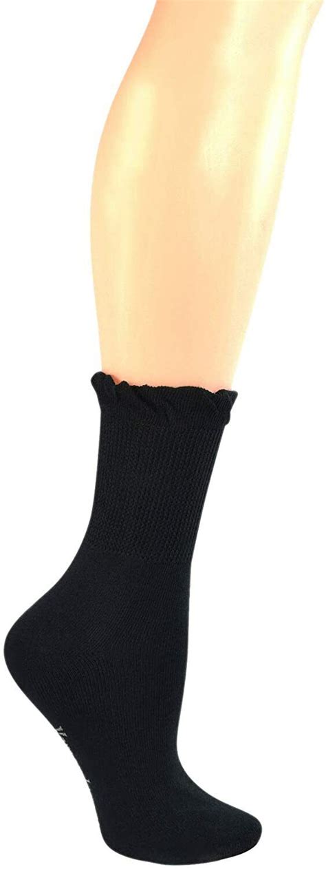 Yomandamor Women S Non Binding Lace Bamboo Crew Diabetic Dress Socks With Seamle Ebay