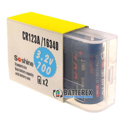Аккумулятор 16340 CR123A Soshine 700mah 3.0V Protected с защитой ...