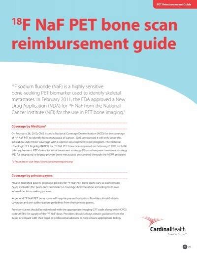 F Naf Pet Bone Scan Reimbursement Guide Cardinal Health