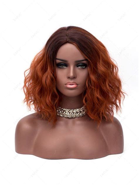 17 Off 2021 Medium Side Parting Shaggy Colormix Natural Wavy Synthetic Wig In Gradual Brown