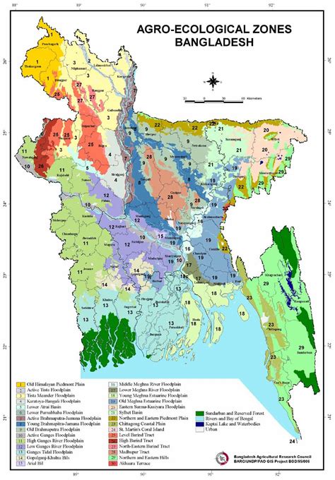 Bangladesh Agro Ecological zones Map • mappery