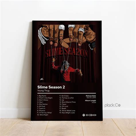 Young Thug Slime Season 2 Custom Album Poster Hip Hop Wall Art Custom ...