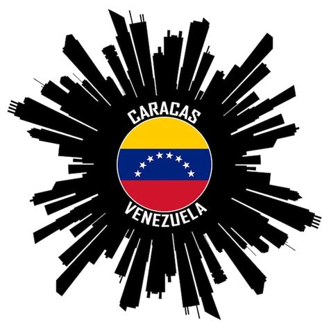 Caracas Skyline Silhouette Venezuela Flagge Reise Souvenir