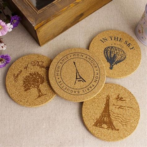 Подставка под кружку AliExpress 4pcs Cork Wood Drink Coaster Tea Coffee ...