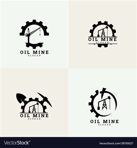 Oil Mining Logo Icon Element Design Template Vector Image