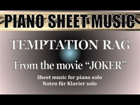 Temptation Rag From Joker Score For Solo Piano Youtube