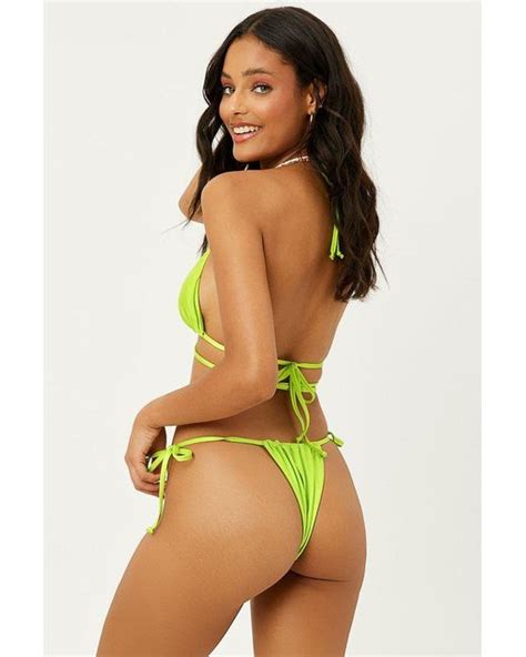 Frankie S Bikinis Tia Satin String Bikini Top Lyst Hot Sex Picture