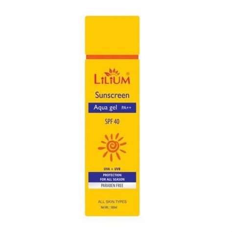 100g Sunscreen Lotion Aqua Gel Spf 40 Pa Lilium Packaging Size 100