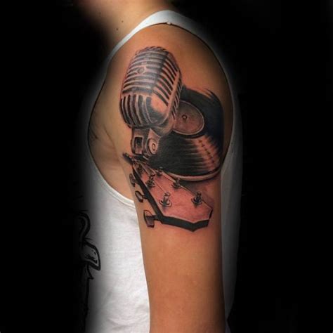 50 Vinyl Record Tattoo Designs For Men Long Playing Ink Ideas