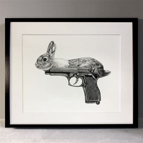 Gun Bunny Art Print by Lauren Mortimer at Of Cabbages and Kings