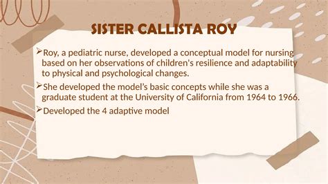sister callista roy foundation  nursing pptx