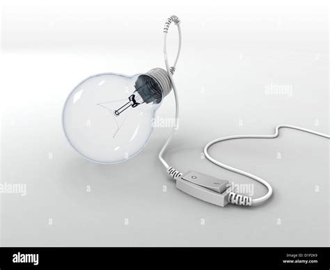 Electric light bulb with on-off switch Stock Photo - Alamy