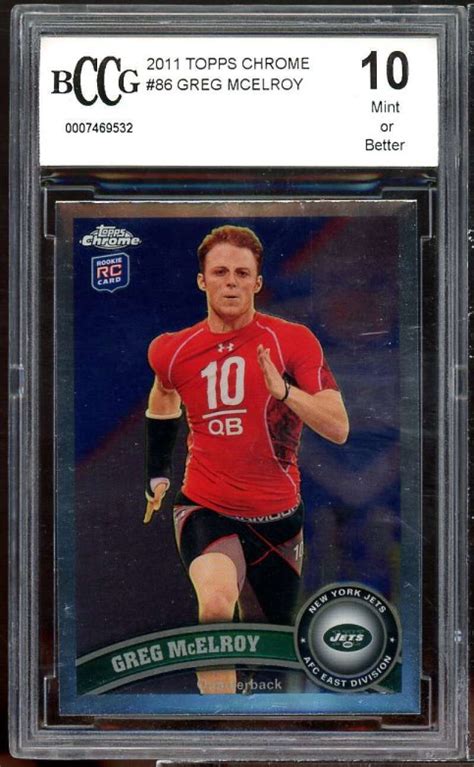 Greg McElroy Rookie Card 2011 Topps Chrome 86 BGS BCCG 10 EBay