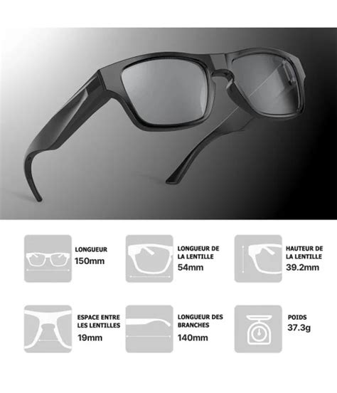 Lunettes Intelligentes Tactile Cam Ra Hd P Wifi Enregistreur Vid O