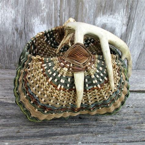 Antler Basket With Real Deer Antler By By Thebenttreegallery Basket