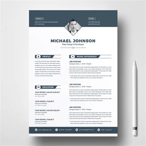 Professional Resume Template on Behance