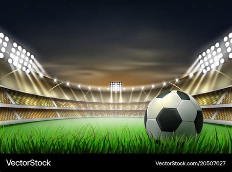 Realistic football soccer stadium background Vector Image