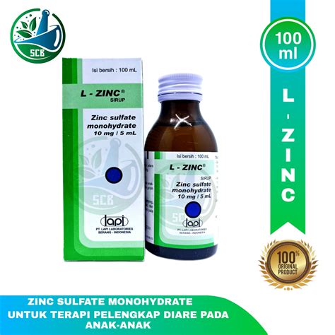 L Zinc Sirup 100 Ml Obat Diare Anak Suplemen Zinc Lazada Indonesia