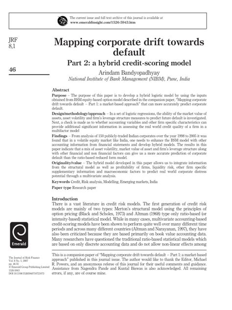 Mapping Corporate Drift | PDF | Financial Risk | Banks