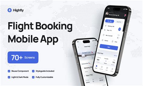 Highfly Flight Booking App UI Kit Figma