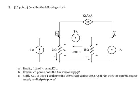 Solved 2 10 Points Consider The Following Circuit 4 A 3 Ω Vx 3 A