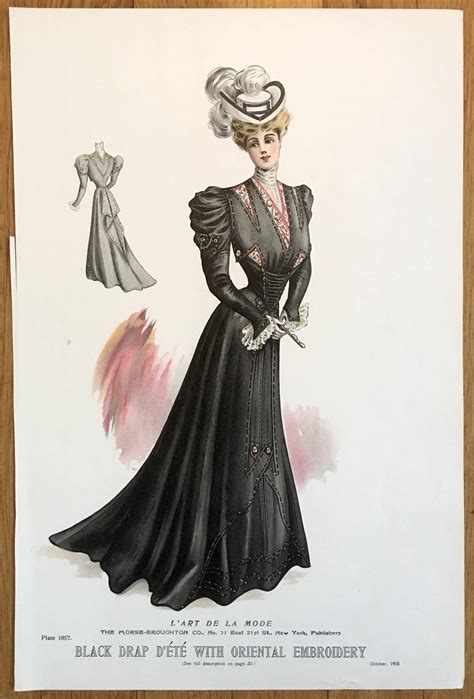 Original 1905 Fashion Plate From L Art De La Mode Color Etsy