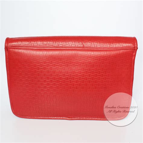 Vintage Coach Bag Convertible Clutch Rare Red Basketweave Texture ...