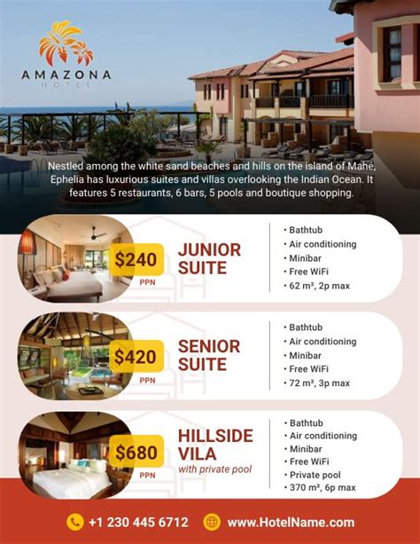 Hotel Room Price List Template | Hotel price, Hotel, Price list design