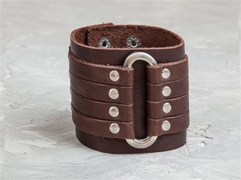 Leather Cuff Bracelet Leather Wrist Cuff Leather Bracers Wide Etsy Uk