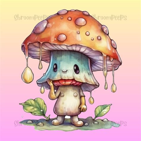 Cute Fungi Person Png Etsy